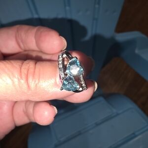 Elegant Silver and Blue Gemstone Ring